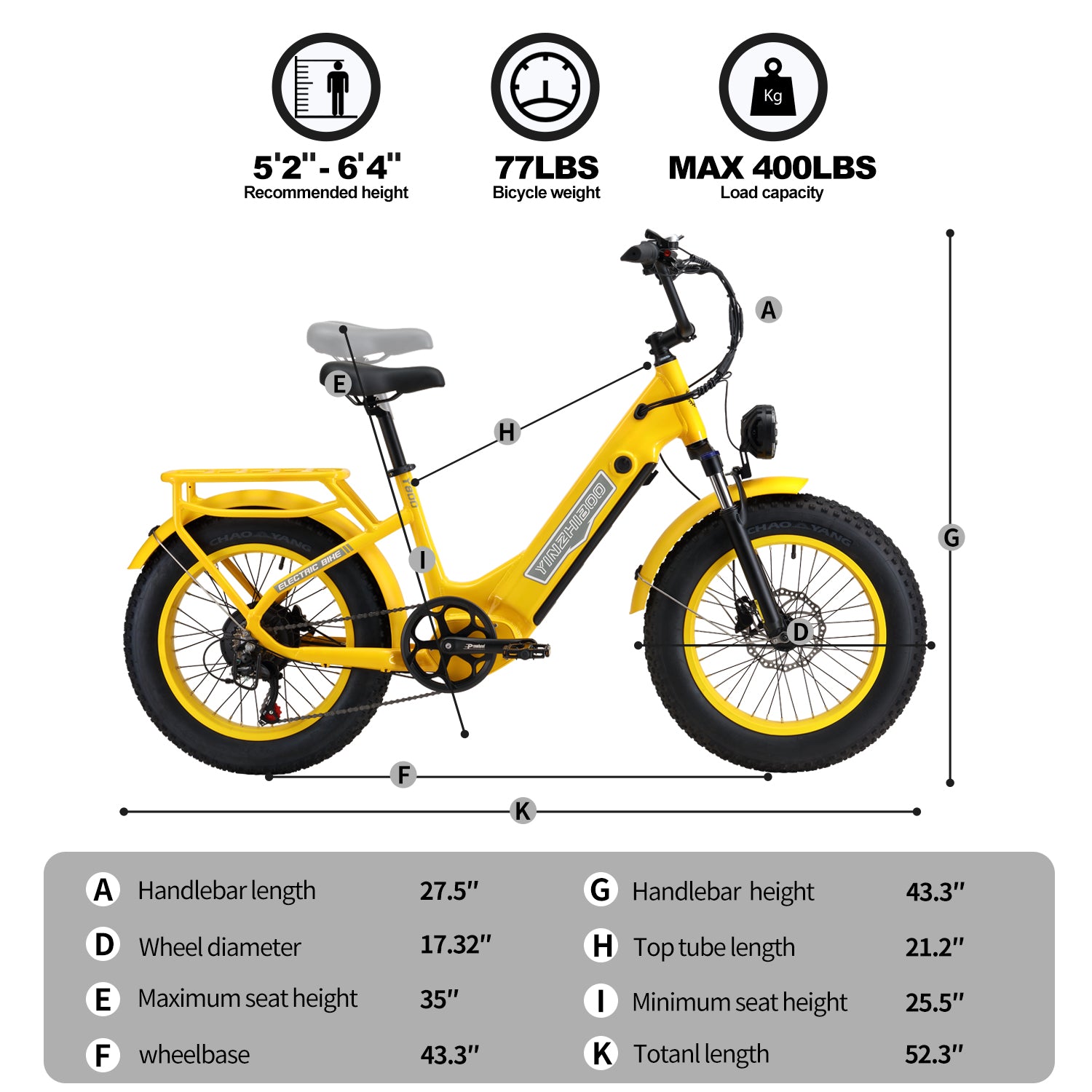 Electric Bike for Adults 750W BAFANG Motor 48V 15Ah Samsung Cell Removable Battery